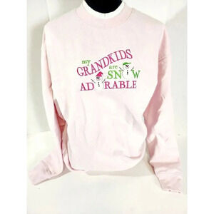 M&C Sportswear Grandma Sweater Women Large Pink Snow Adorable Sweatshirt…